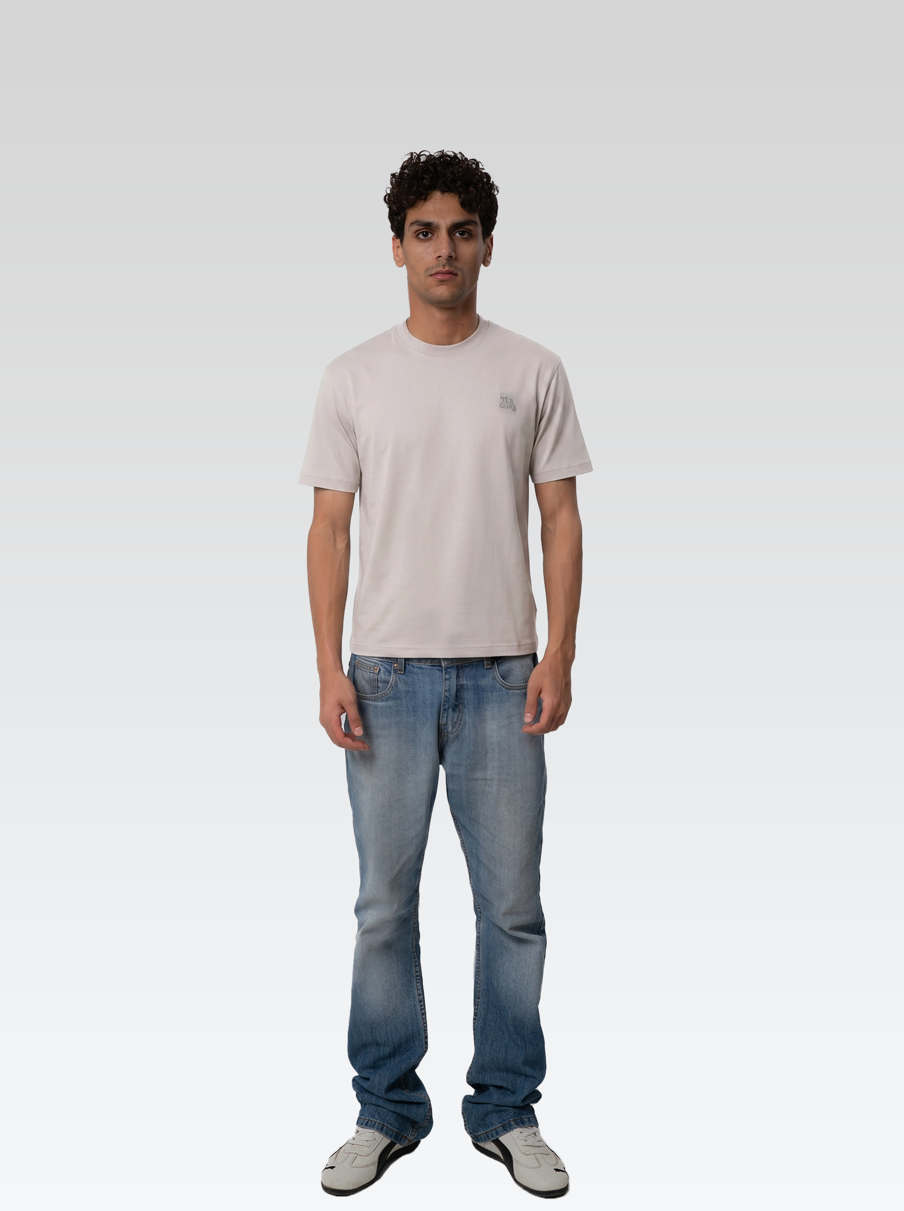Box fit tee (stone grey)