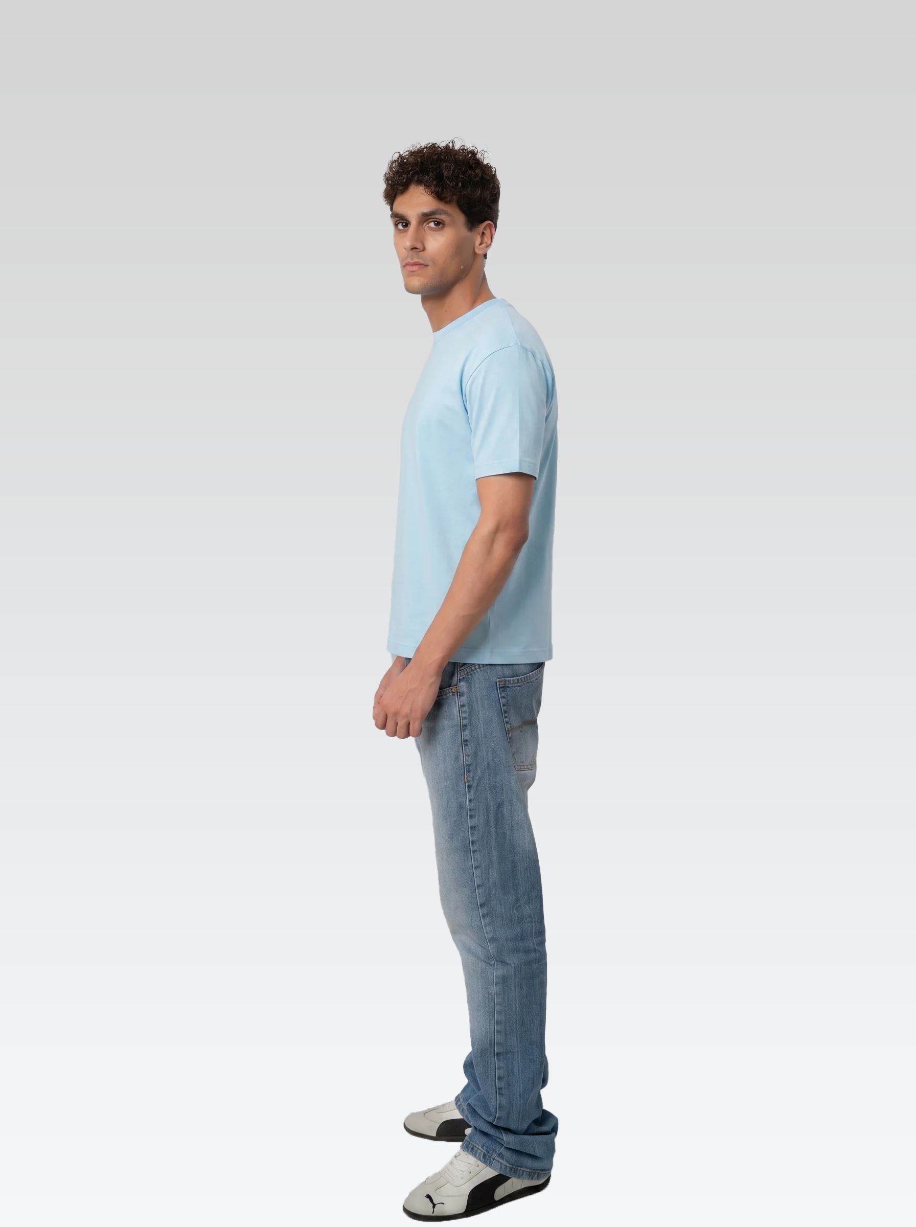 Box fit tee (baby blue)